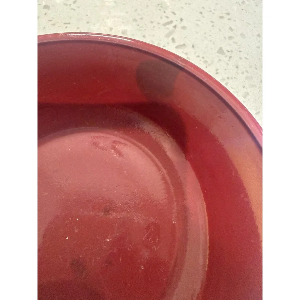 Hazel Atlas Moderntone Burgundy Rimless Low Berry Bowl 4 3/4